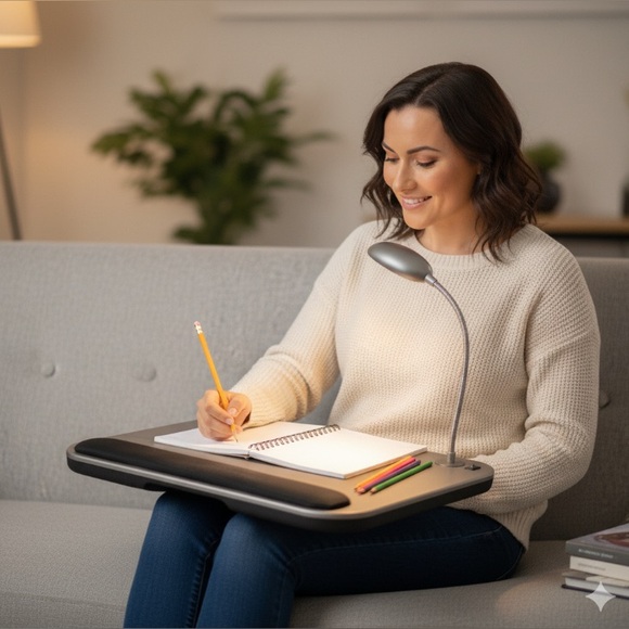 Lap Desk with Memory Foam Cushion & Wrist Cushion - Picture 1 of 8